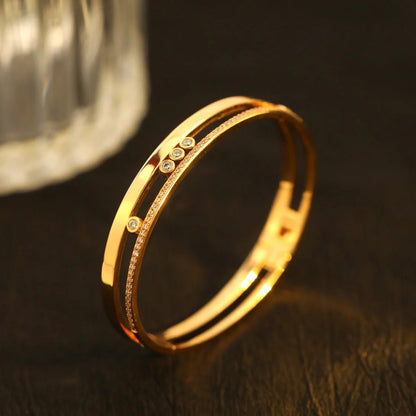 [Liorra]Move Romane Diamond Bangle Bracelet