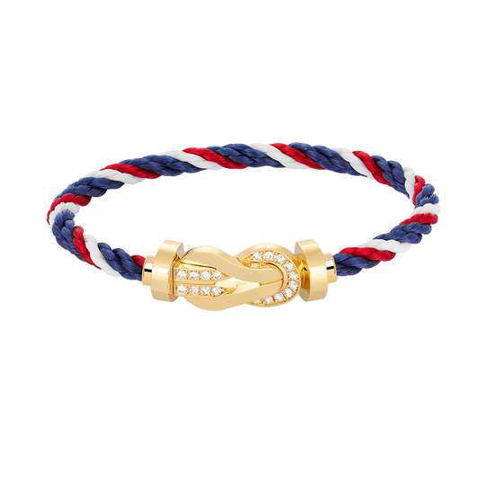 [Liorra]CHANCE LARGE 8 FIGURE BUCKLE HALF DIAMOND BRACELET GOLD