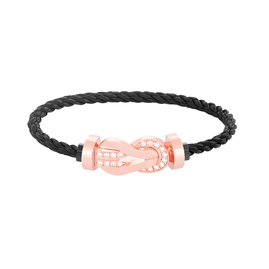 [Liorra]CHANCE LARGE 8 FIGURE BUCKLE HALF DIAMOND BRACELET Liorra GOLD