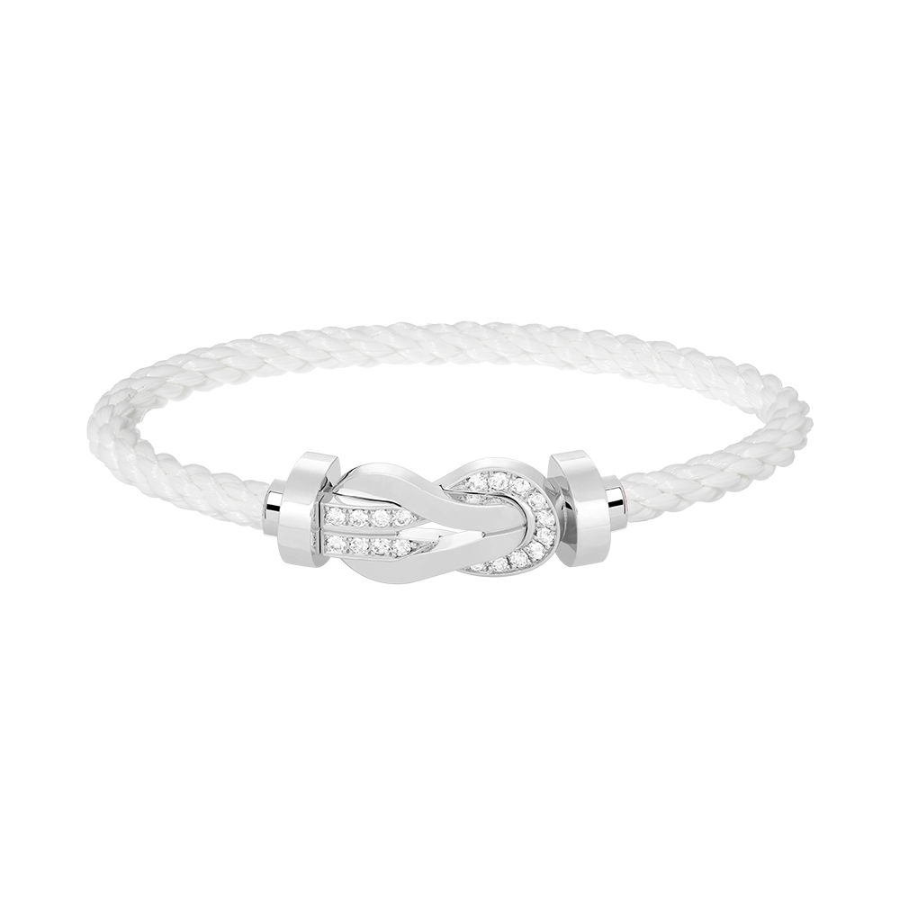 [Liorra]CHANCE LARGE 8 FIGURE BUCKLE HALF DIAMOND BRACELET SILVER