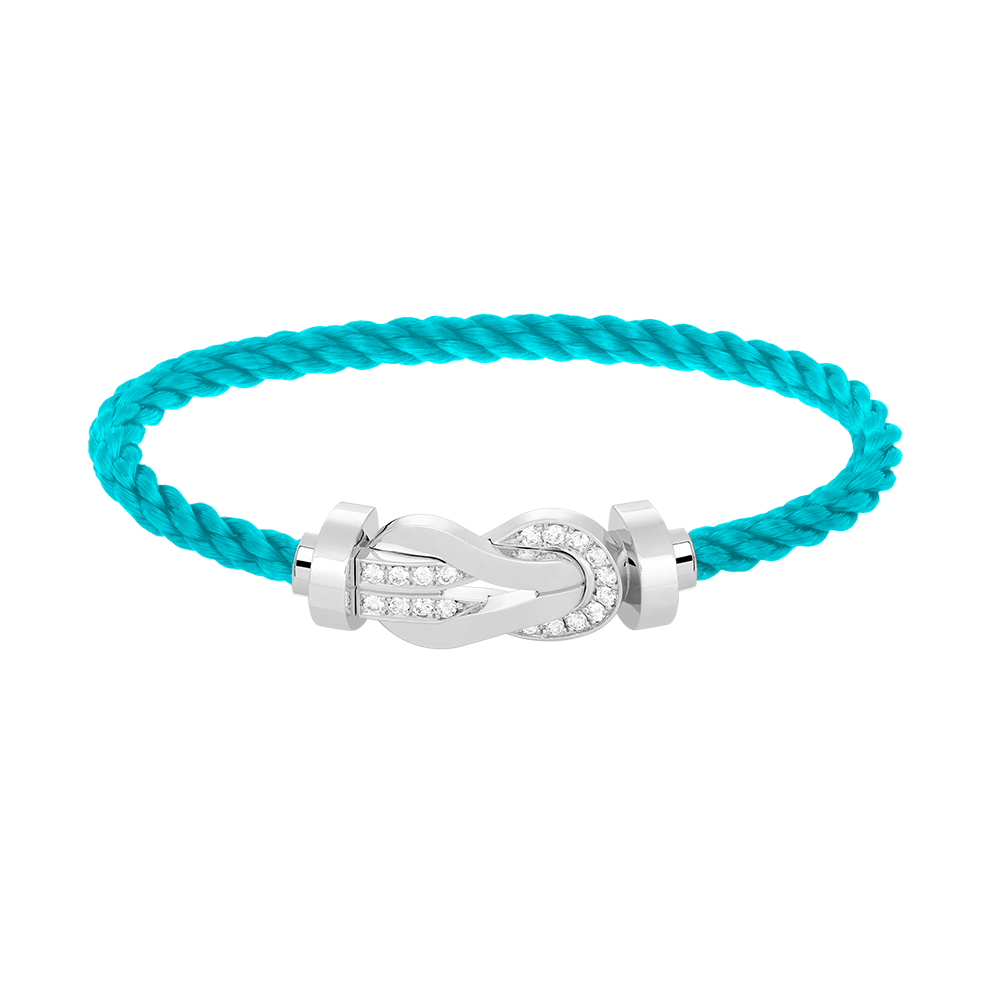 [Liorra]CHANCE LARGE 8 FIGURE BUCKLE HALF DIAMOND BRACELET SILVER