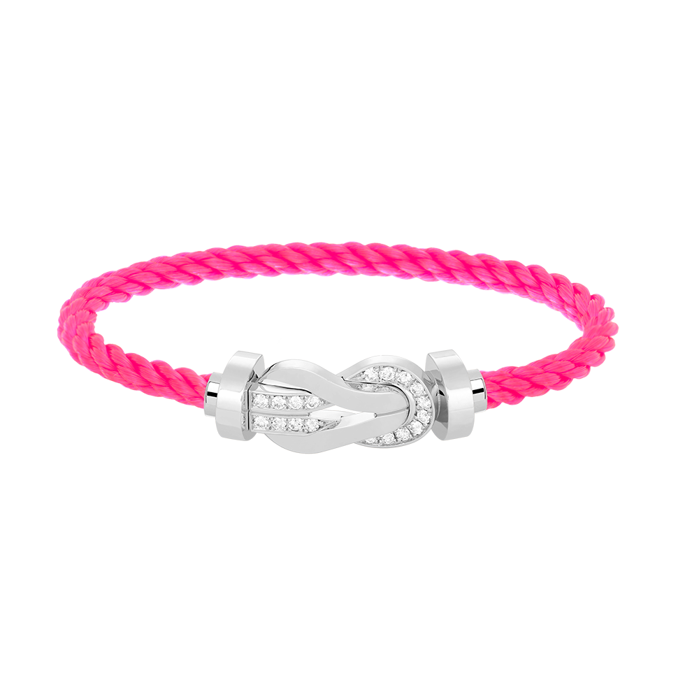 [Liorra]CHANCE LARGE 8 FIGURE BUCKLE HALF DIAMOND BRACELET SILVER