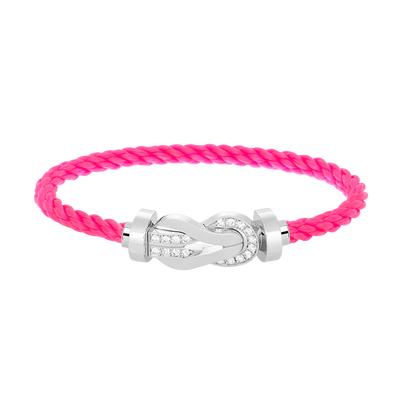 [Liorra]CHANCE LARGE 8 FIGURE BUCKLE HALF DIAMOND BRACELET SILVER