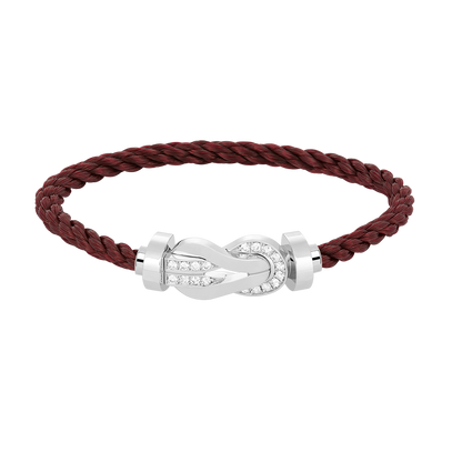 [Liorra]CHANCE LARGE 8 FIGURE BUCKLE HALF DIAMOND BRACELET SILVER