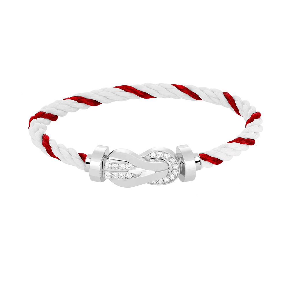 [Liorra]CHANCE LARGE 8 FIGURE BUCKLE HALF DIAMOND BRACELET SILVER