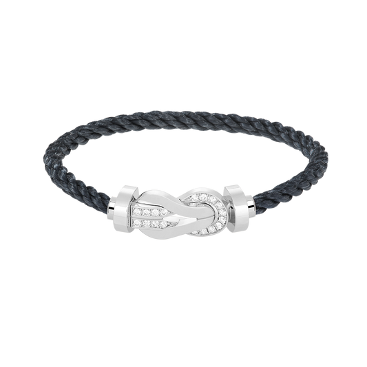 [Liorra]CHANCE LARGE 8 FIGURE BUCKLE HALF DIAMOND BRACELET SILVER
