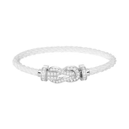 [Liorra]CHANCE LARGE 8 FIGURE BUCKLE FULL DIAMOND BRACELET SILVER