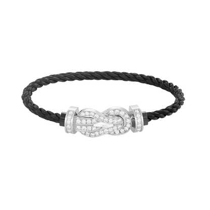 [Liorra]CHANCE LARGE 8 FIGURE BUCKLE FULL DIAMOND BRACELET SILVER