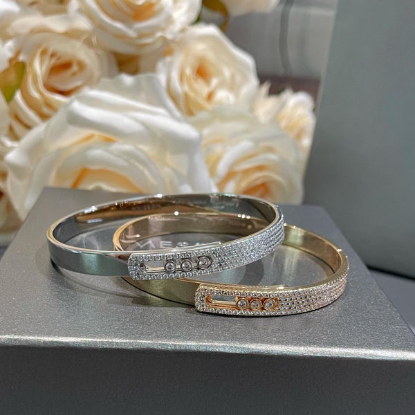 [Liorra]Move Noa Rose Gold Pavé Diamond Bangle Bracelet