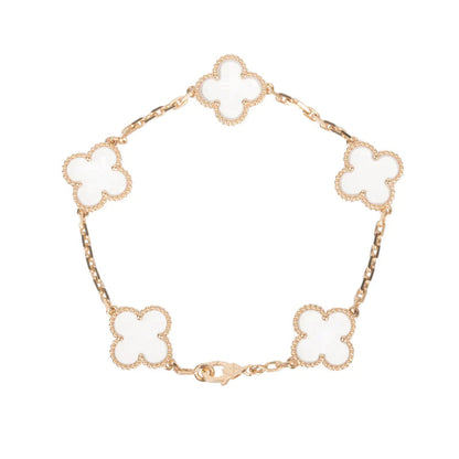 [Liorra]CLOVER 5 MOTIF ROCK CRYSTAL BRACELET