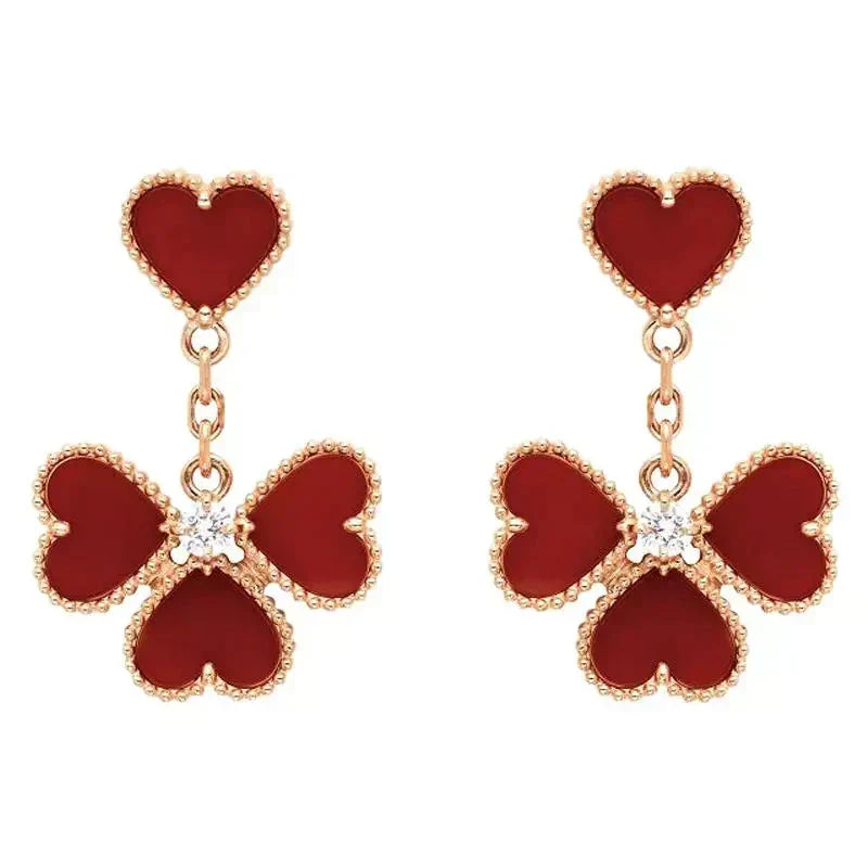 [Liorra]SWEET CLOVER CARNELIAN EARRINGS
