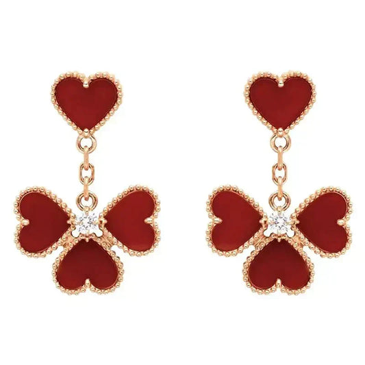 [Liorra]SWEET CLOVER CARNELIAN EARRINGS