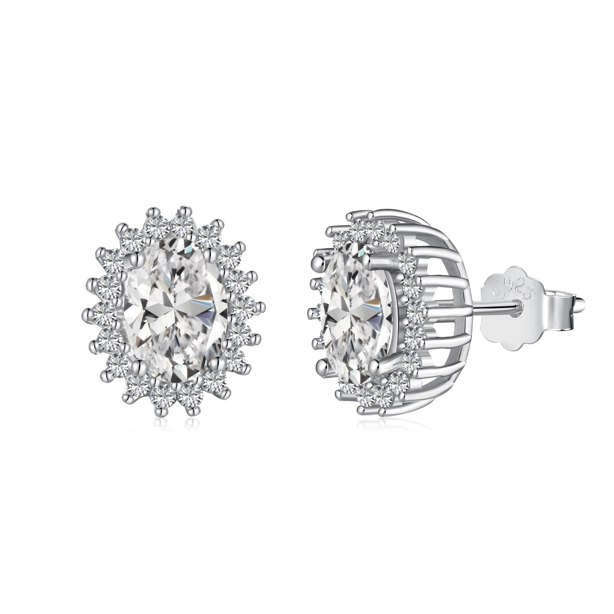 [Tonmkive Jewelry]Delicate Radiant Oval Cut Daily Earrings