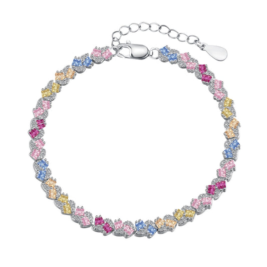 [Tonmkive Jewelry]Ornate Colorful Flower Shape Party Bracelet