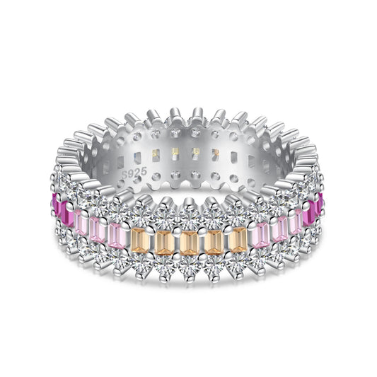 [Tonmkive Jewelry]Ornate Colorful Radiant Cut Daily Ring