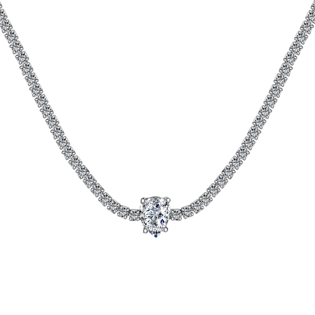 [Tonmkive Jewelry]1.0 carat Unique Pear Cut Tennis Necklace