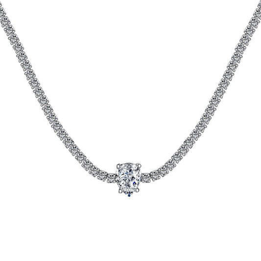 [Tonmkive Jewelry]1.0 carat Unique Pear Cut Tennis Necklace