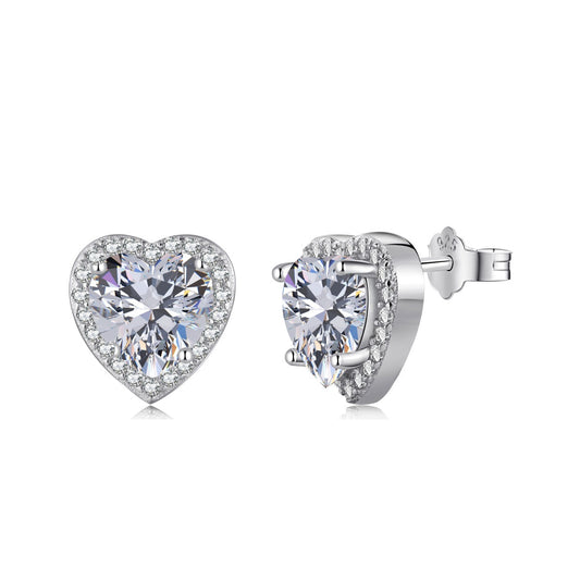 [Tonmkive Jewelry]Sparkling Heart Shape Lover Earrings