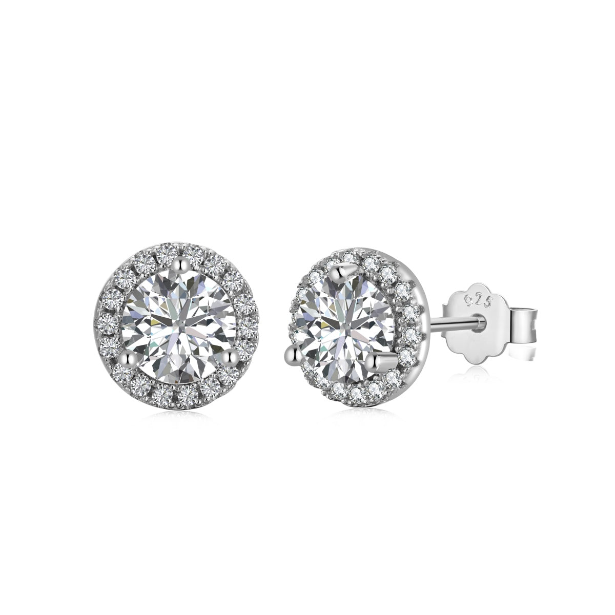 [Tonmkive Jewelry]Classic Princess Round Shape Earrings