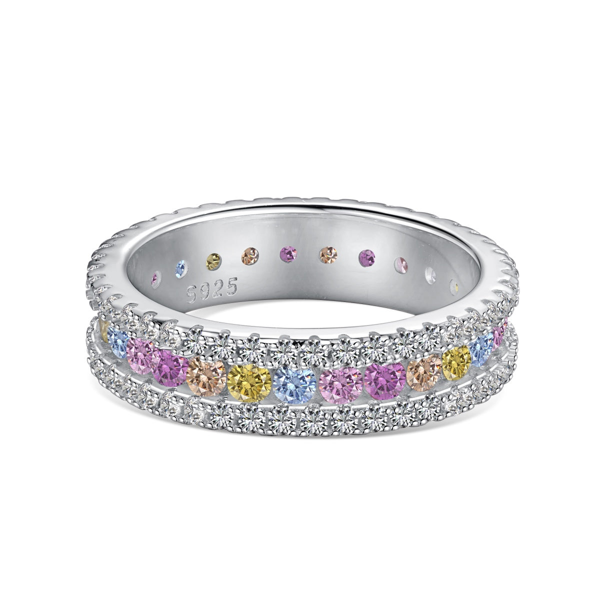 [Tonmkive Jewelry]Delicate Colorful Round Cut Daily Ring