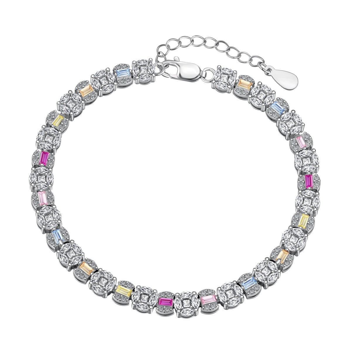 [Tonmkive Jewelry]Dazzling Radiant Multi Cut Daily Bracelet