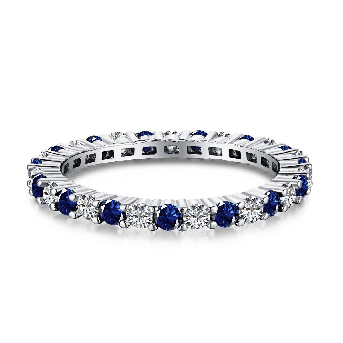 [Tonmkive Jewelry]Exquisite Colorful Round Cut Tennis Ring