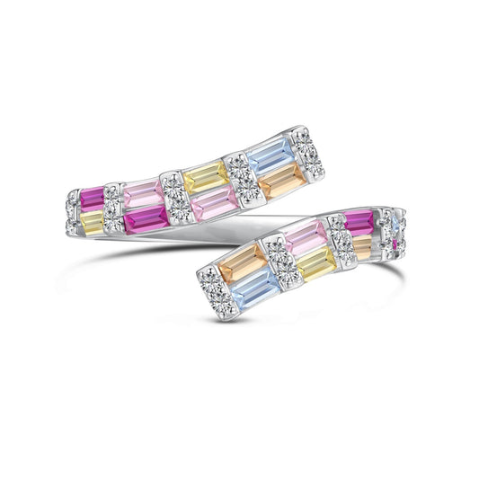 [Tonmkive Jewelry]Charming Colorful Radiant Cut Adjustable Daily Ring