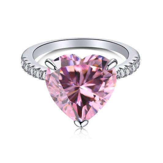 [Tonmkive Jewelry]6.0 Carat Luxurious Sparkling Romantic Heart Cut Lover Ring