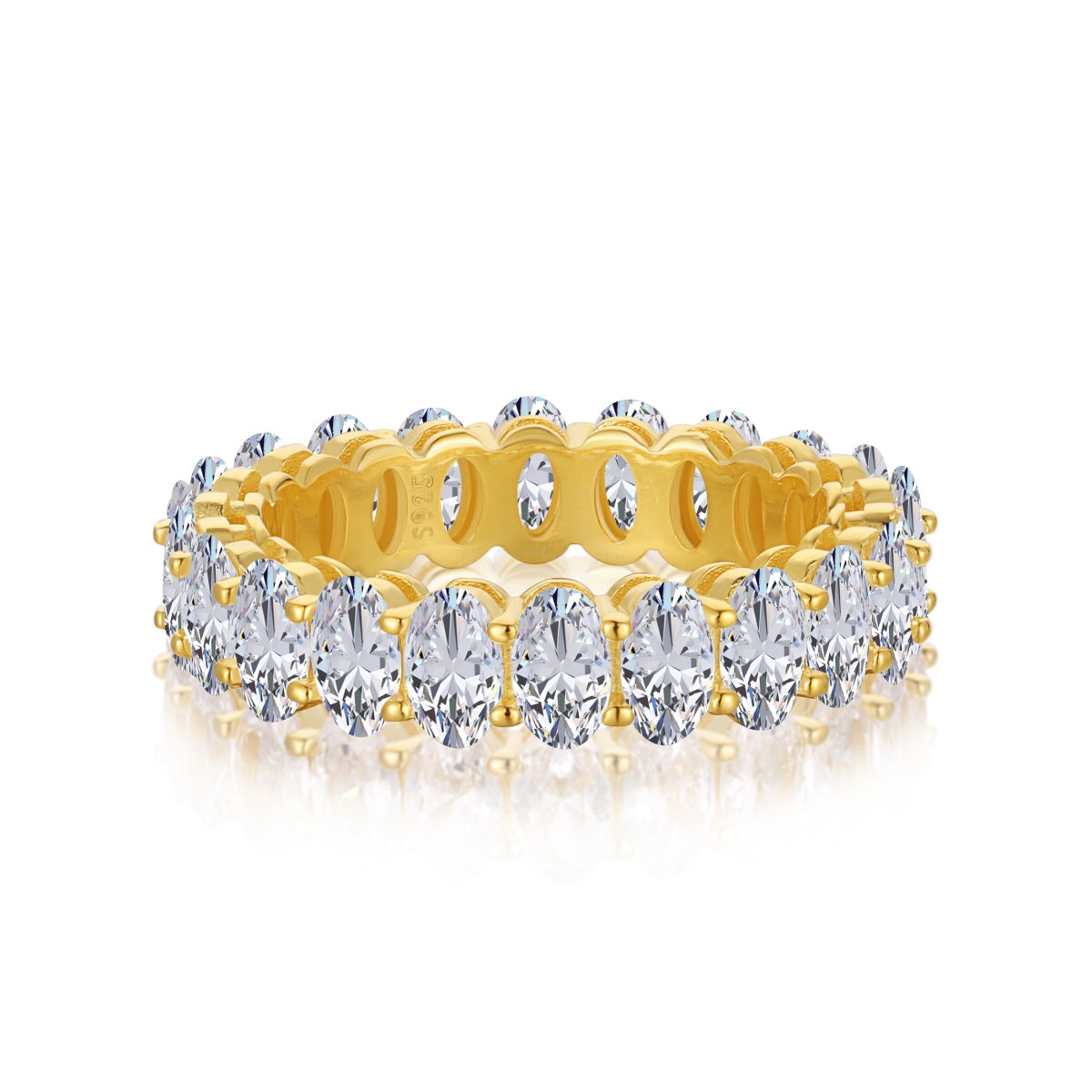 [Tonmkive Jewelry]Ornate Oval Cut Tennis Ring