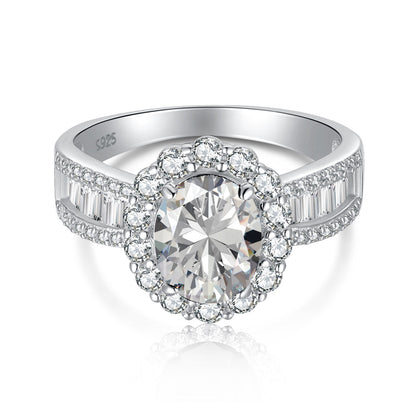 [Tonmkive Jewelry]1.5 Carat Dazzling Charming Oval Cut Banquet Ring