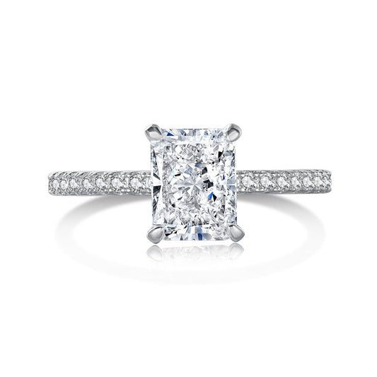 [Tonmkive Jewelry]2.0 Carat Dazzling Sparkling Radiant Cut Party Ring