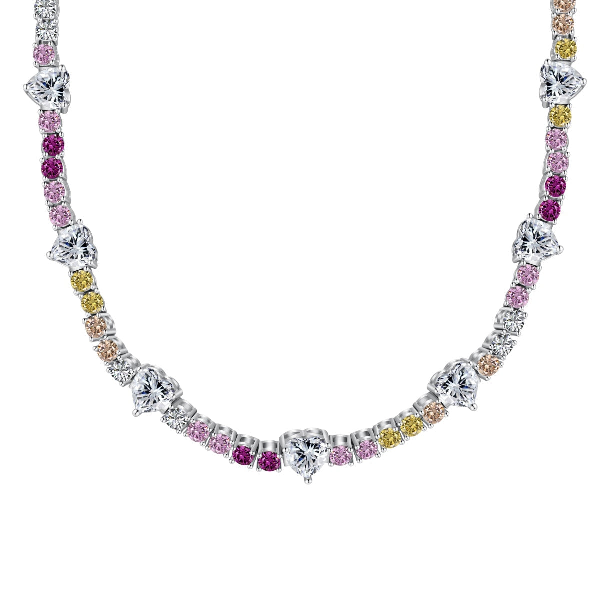 [Tonmkive Jewelry]Delicate Colorful Rainbow Tennis Chain