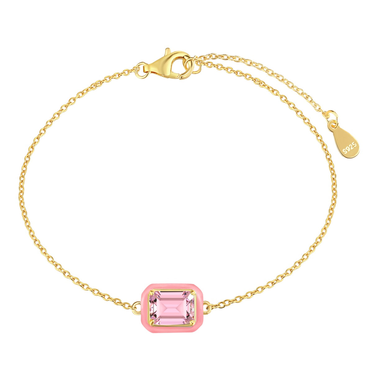 [Tonmkive Jewelry]2.0 Carat Sparkling Colorful Emerald Cut Daily Bracelet