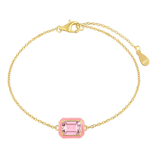 [Tonmkive Jewelry]2.0 Carat Sparkling Colorful Emerald Cut Daily Bracelet