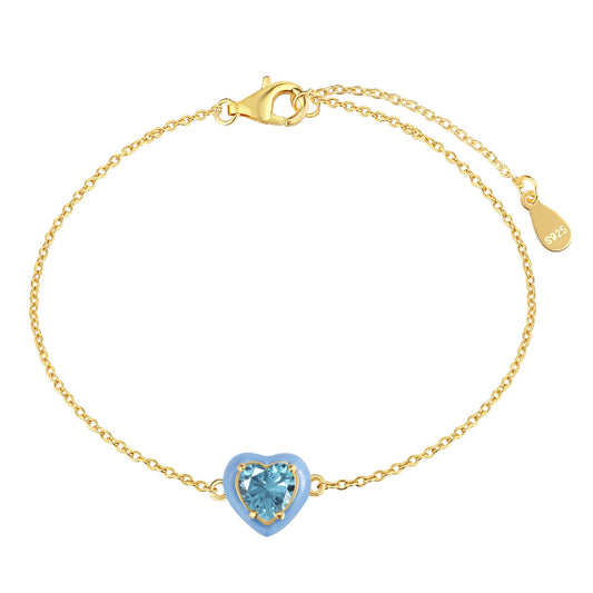 [Tonmkive Jewelry]Sparkling Romantic Heart Shape Lover Bracelet