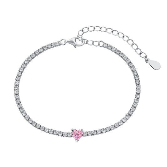 [Tonmkive Jewelry]0.5 Carat Elegant Romantic Heart Shape Lover Bracelet