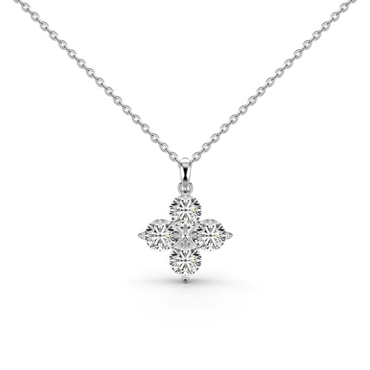 [Tonmkive Jewelry]Four-Leaf Clover And Eight-Pointed Star Necklace