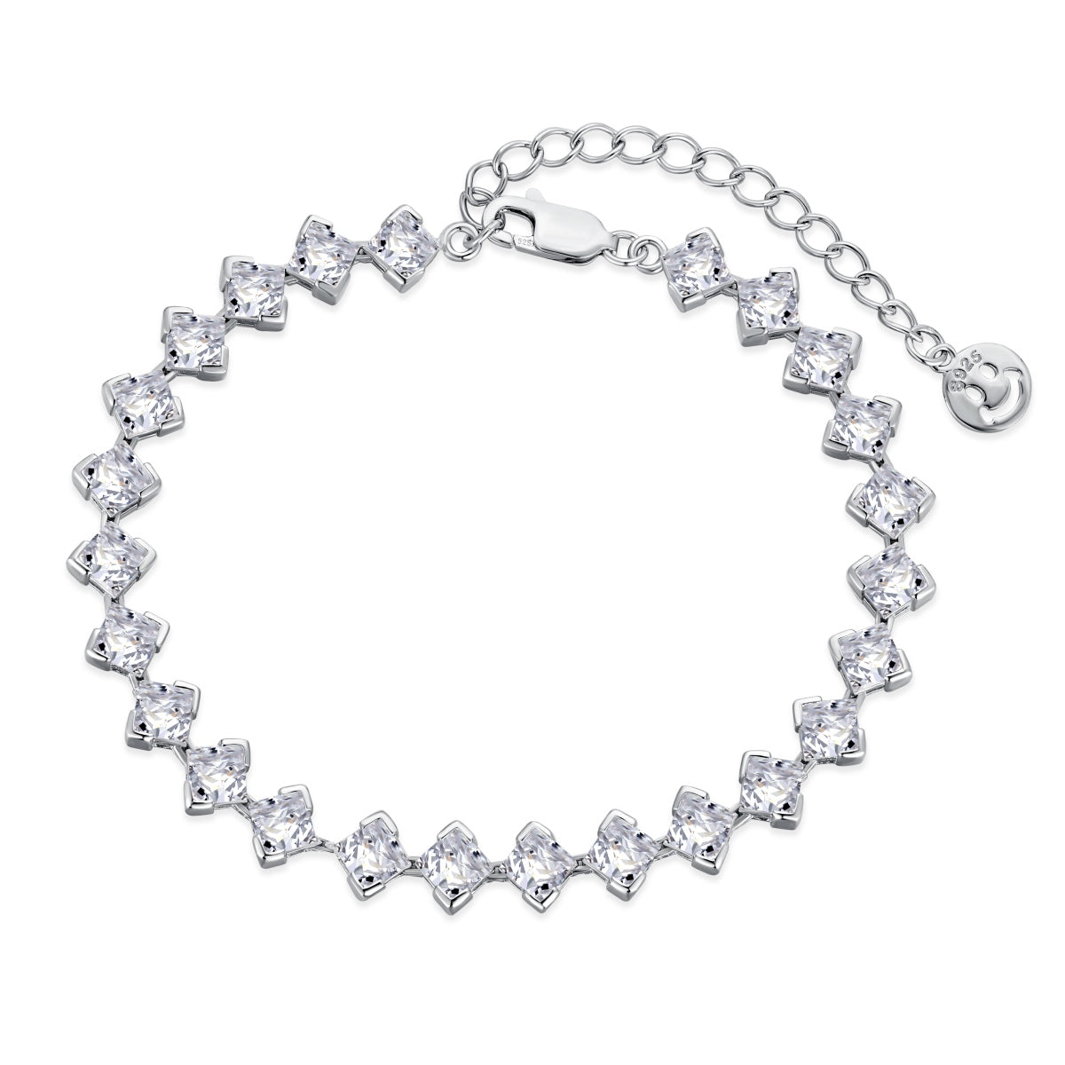 [Tonmkive Jewelry]0.5 Carat Ornate Princess Cut Daily Bracelet