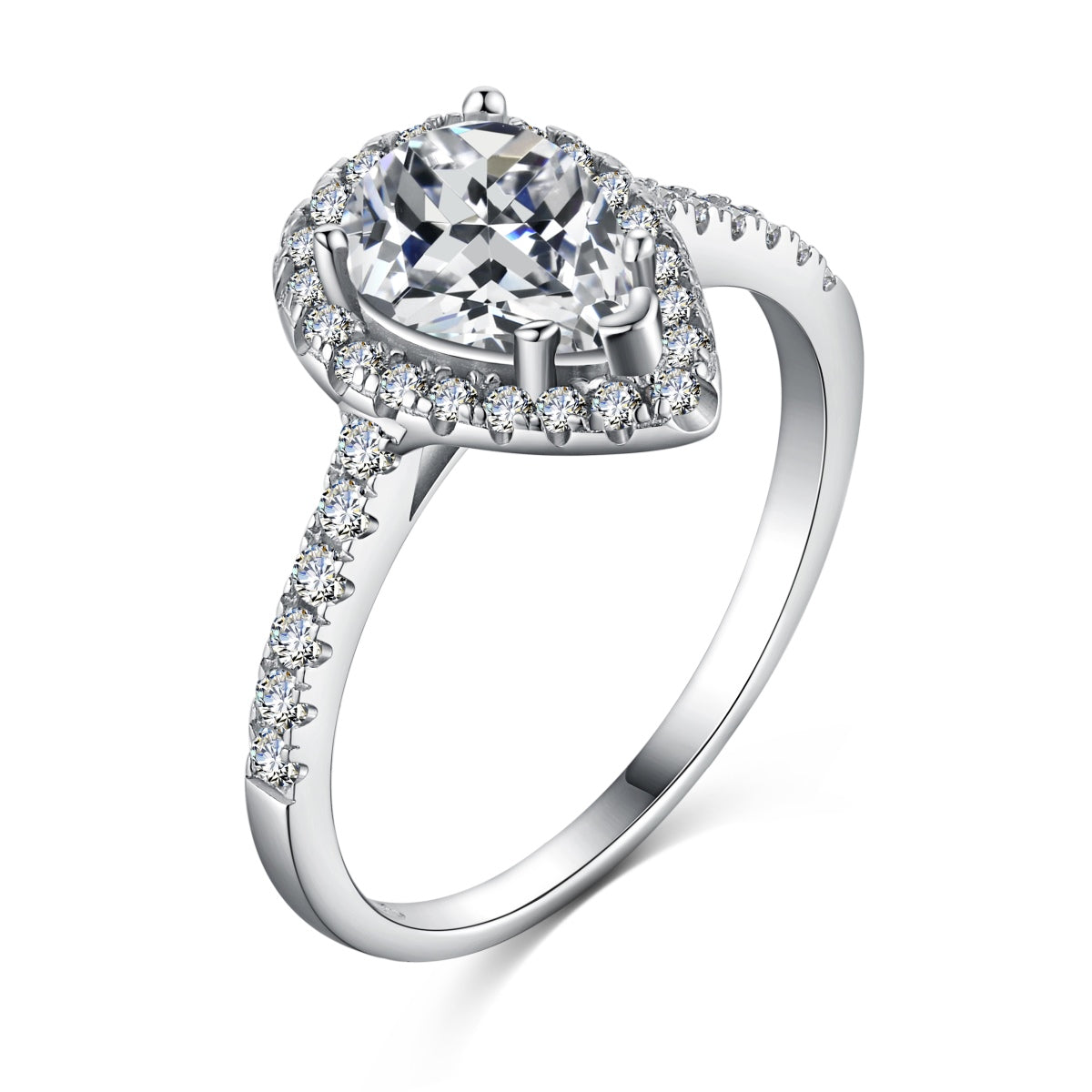 [Tonmkive Jewelry]1.0 Carat Luxurious Resplendent Water Drop Shape Wedding Ring