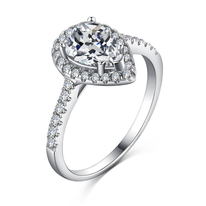 [Tonmkive Jewelry]1.0 Carat Luxurious Resplendent Water Drop Shape Wedding Ring