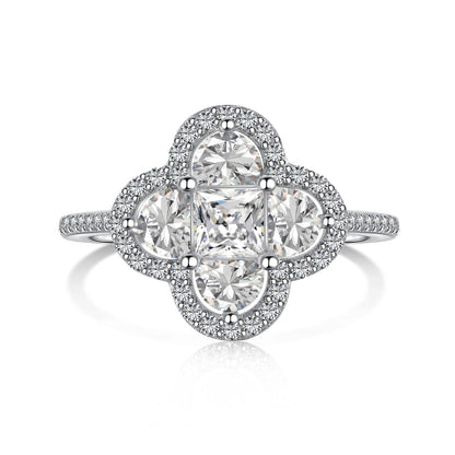 [Tonmkive Jewelry]Luxurious Eternity Flower Shape Banquet Ring