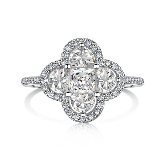 [Tonmkive Jewelry]Luxurious Eternity Flower Shape Banquet Ring