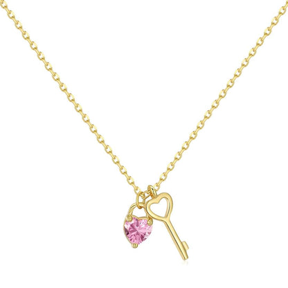 [Tonmkive Jewelry]Unique Heart Shape Key Pendent Necklace