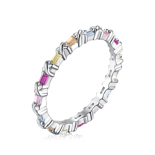 [Tonmkive Jewelry]Charming Colorful Round Cut Daily Ring
