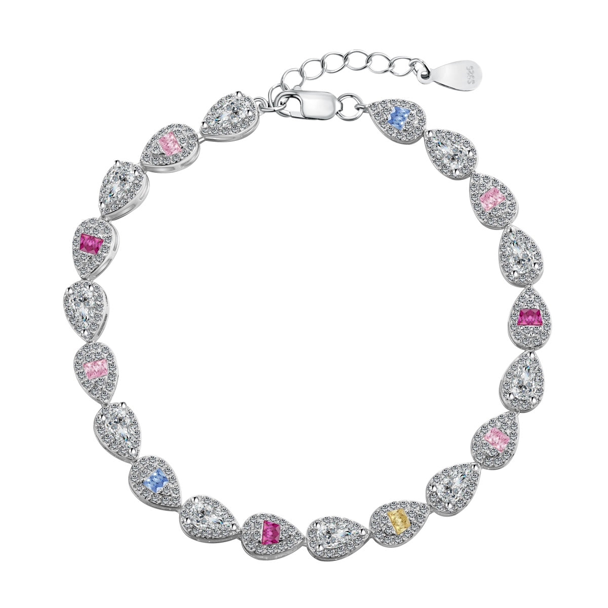 [Tonmkive Jewelry]0.25 Carat Radiant Water Drop Shape Daily Bracelet