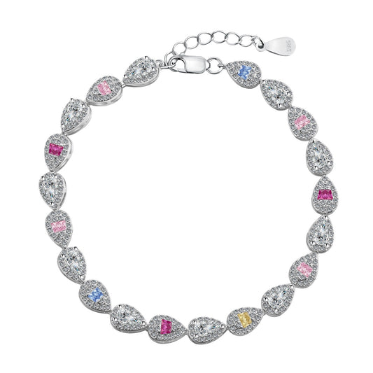 [Tonmkive Jewelry]0.25 Carat Radiant Water Drop Shape Daily Bracelet