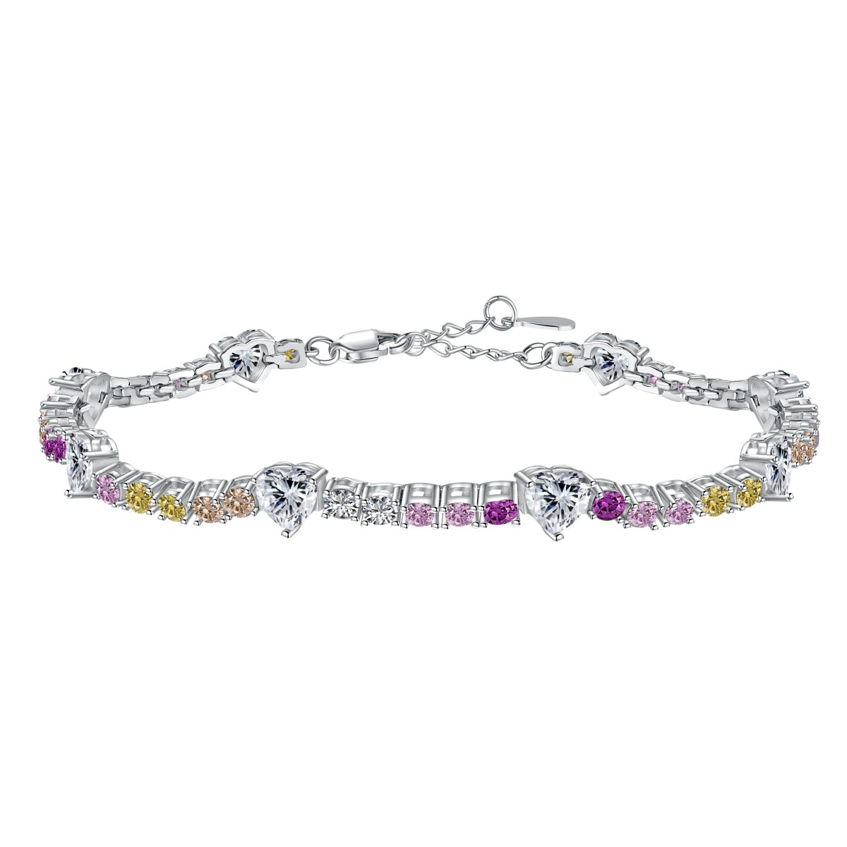 [Tonmkive Jewelry]Romantic Heart Shape Round Cut Lover Bracelet