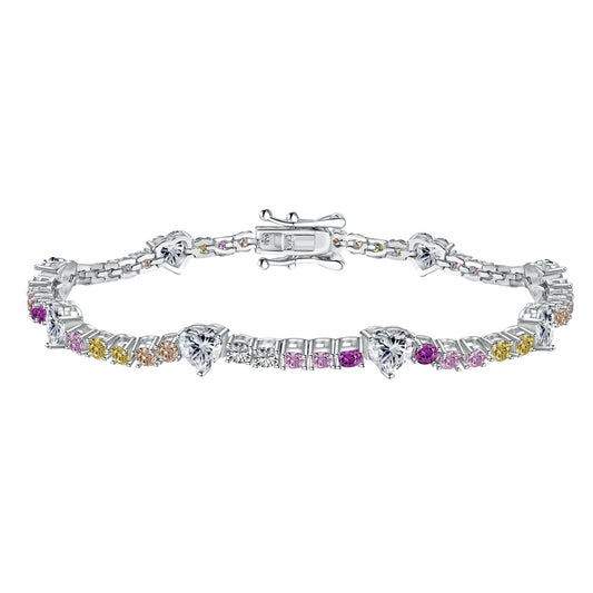 [Tonmkive Jewelry]Romantic Heart Shape Round Cut Lover Bracelet