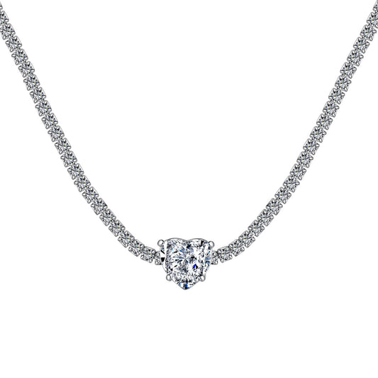 [Tonmkive Jewelry]2.0 Carat Sparkling Tennis Heart Cut Necklace