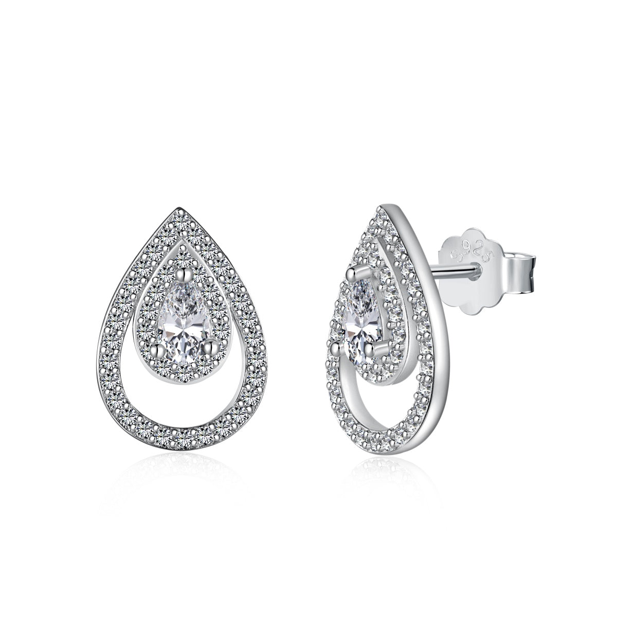 [Tonmkive Jewelry]Sparkling Delicate Water Drop Shape Daily Earrings